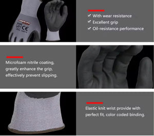 General Purpose Foam Nitrile Coated Heavy Duty Work Gloves