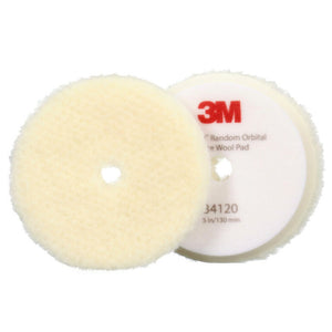 3M™ Perfect-It™ Step 1 Random Orbital Wool Compounding Pad, Coarse, White, 130 mm (5 in), 2 Pad Pack, 34120