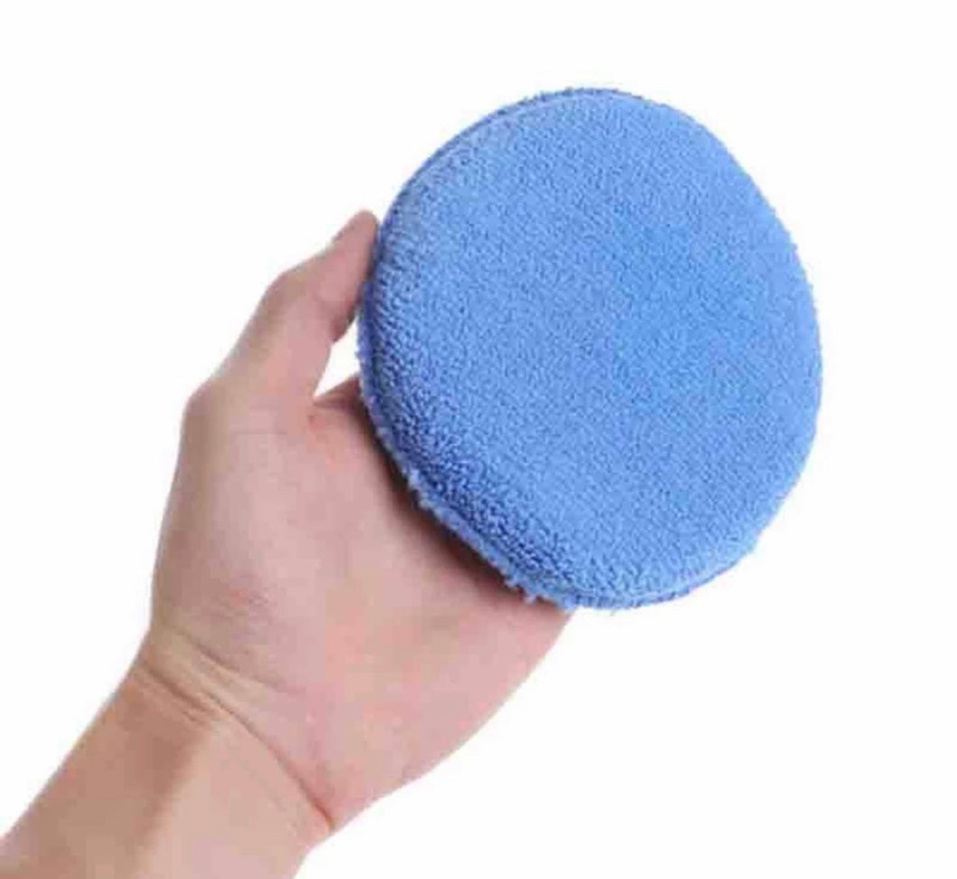 Microfiber Applicator Pad Blue Oval With Hand Pocket