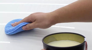 Microfiber Applicator Pad Blue Oval With Hand Pocket