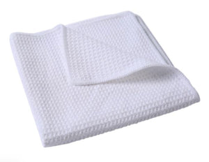 Microfiber Waffle Weave Glass Towel 400GSM White